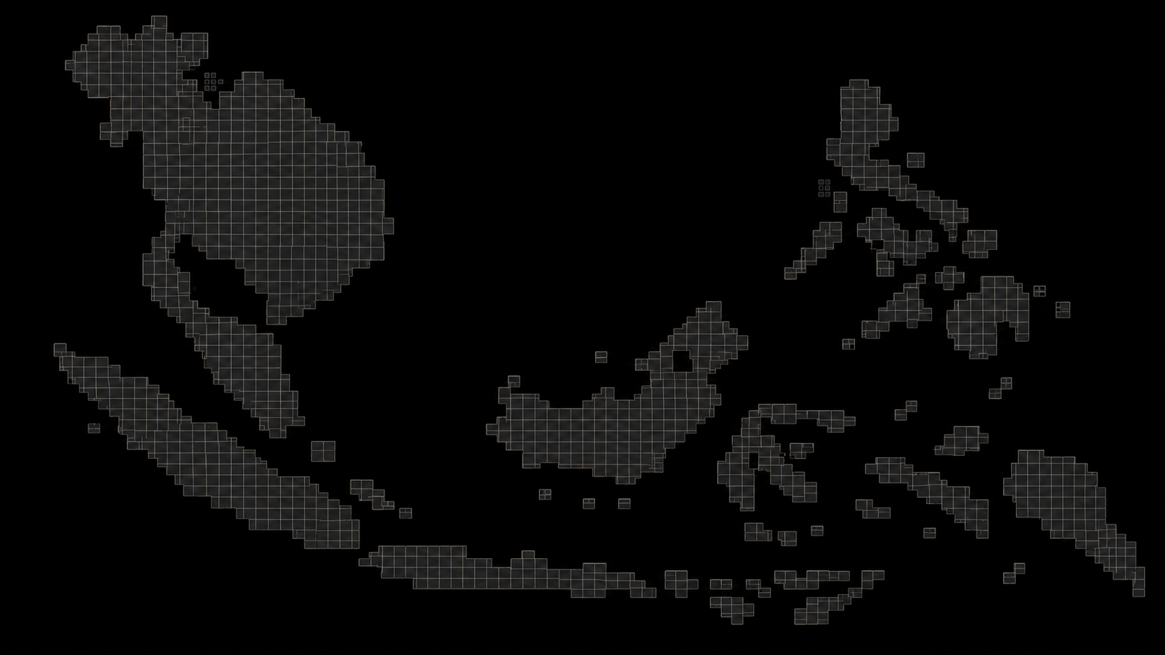 Pixel grid map of Southeast Asia
